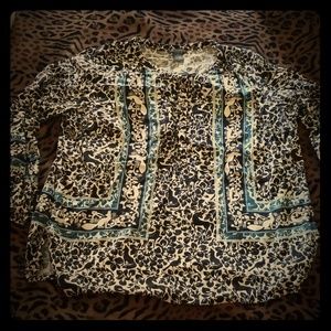 Printed 3/4 sleeve blouse